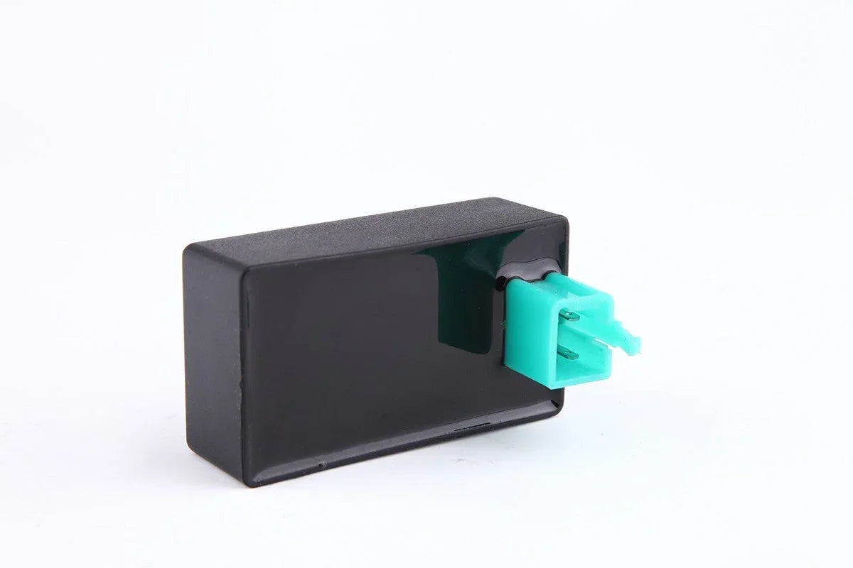 ChinesePartsUSA 4-pin DC CDI rev box for Chinese dirt bikes and pit bikes with E-22 motor, showcasing the electrical component.