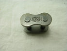 428H master chain link for dirt bike, metal, on white background