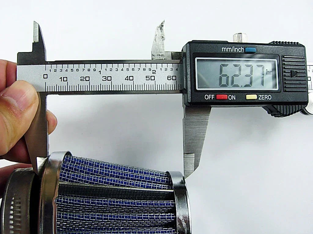 ChinesePartsUSA 42mm air filter for dirt bikes, close-up view showing the cylindrical filter element and mounting base.
