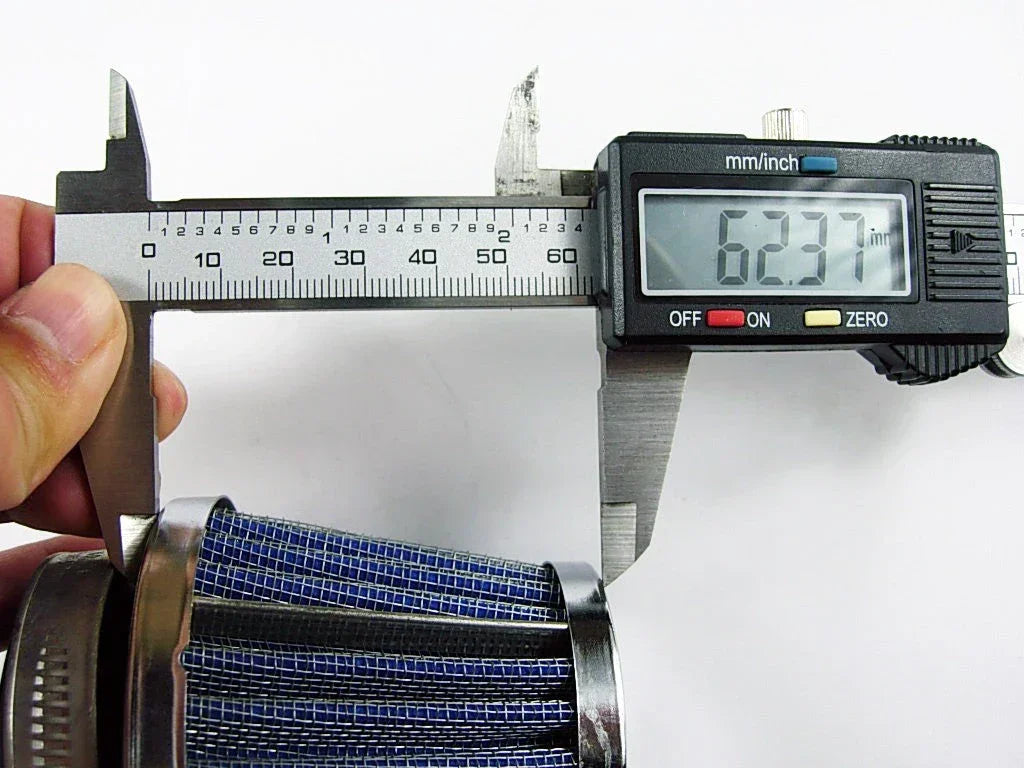 44mm Air Filter for dirt bikes from ChinesePartsUSA, showing the cylindrical filter element with mesh exterior.
