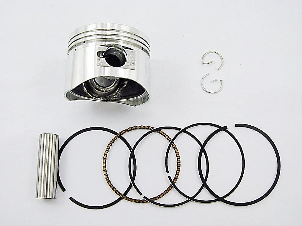 Horizontal style 50cc engine piston set for dirt bikes, compatible with ChinesePartsUSA 50cc dirt bike parts.
