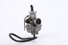PZ20 carburetor with metal choke for 110cc dirt bike, isolated on white background