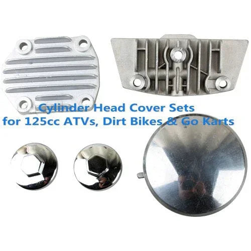 ChinesePartsUSA 125cc dirt bike cylinder head cover set, durable black covers for engine protection and performance.