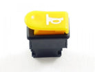 Two-pin horn button for GY6 50cc scooters, compatible ChinesePartsUSA motorcycle parts with black and silver finish.