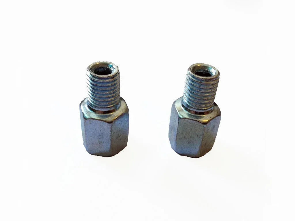 ChinesePartsUSA 2X motorcycle 10mm to 10mm reverse conversion screw mirror adapter set for standard motorcycle mirrors.