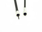 GY6 150cc scooter speedometer cable with metal connectors and black housing on white background
