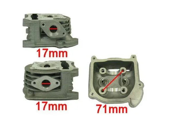 39mm 50cc GY6 cylinder head without valve, motorcycle engine part by ChinesePartsUSA, for GY6 scooter engines.