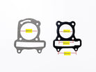 39mm bore 50cc GY6 long case gasket set for scooter engine, includes gaskets for sealing engine components.