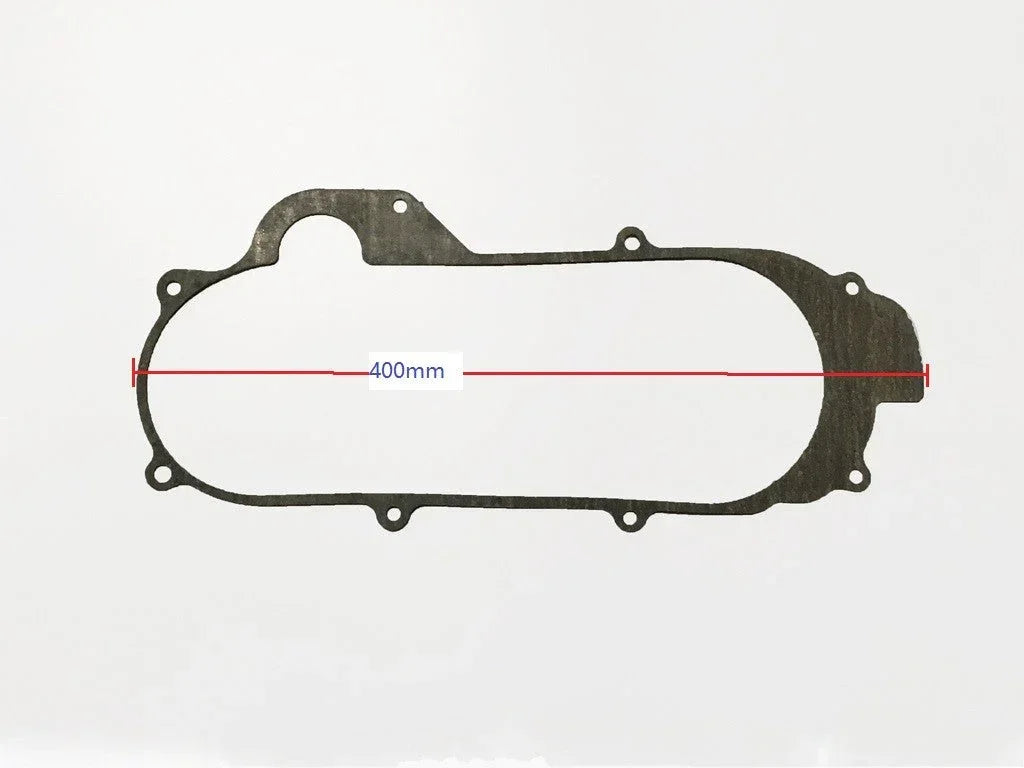 GY6 50cc scooter short case gasket set, 39mm bore, 400mm length, laid on white background