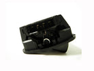 4-pin headlight dimmer switch for GY6 125cc scooters, compatible ChinesePartsUSA motorcycle parts, black plastic component.