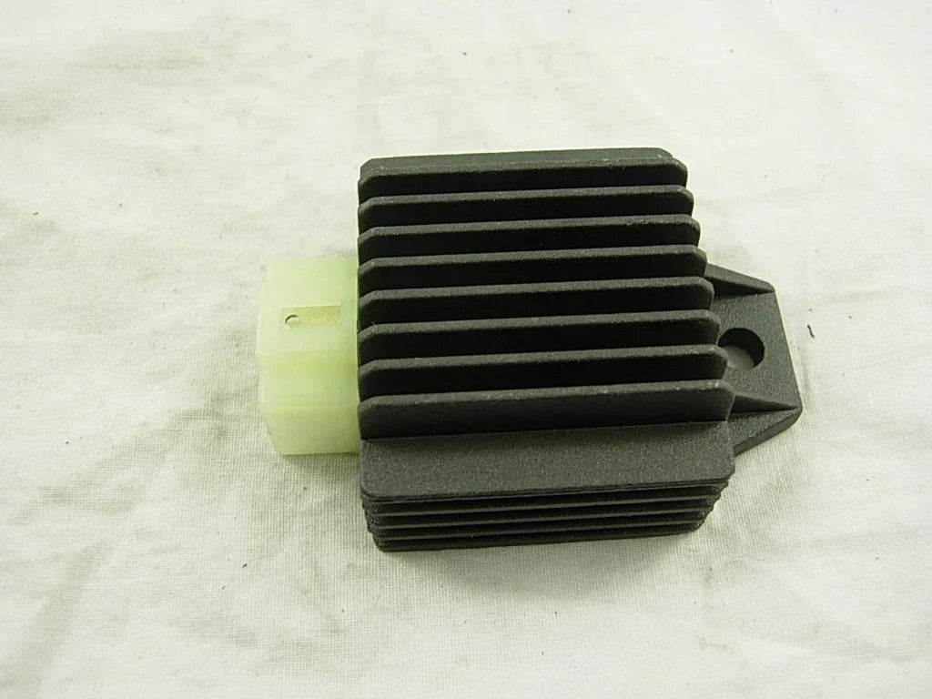 4-pin voltage regulator rectifier for GY6 scooters and Chinese mopeds, compatible with 50cc to 150cc ATV and scooter models.