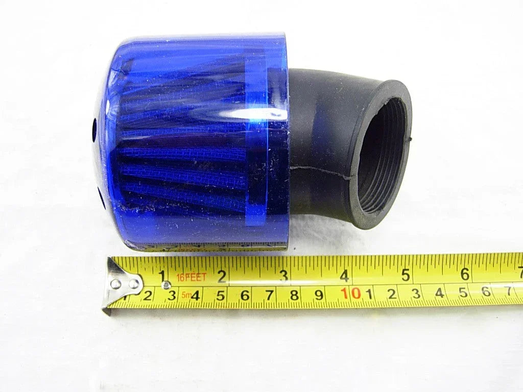 ChinesePartsUSA 42mm Performance Air Filter showing a cylindrical air filter with a metal mesh exterior and rubber sealing edges.