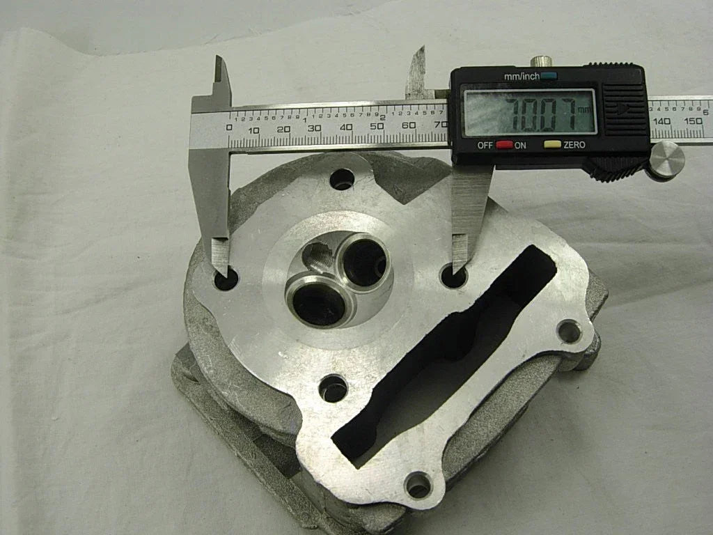 47mm EGR style cylinder head for GY6 80cc engine, ChinesePartsUSA scooter parts without valve, durable engine replacement part.