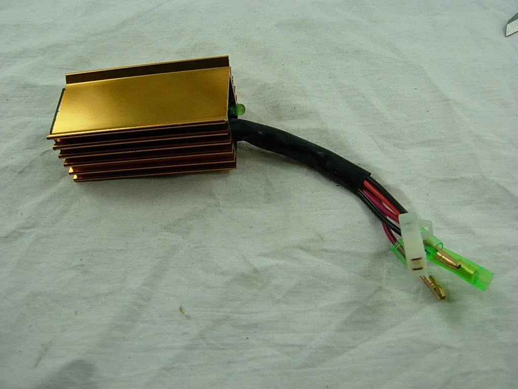 Gold performance CDI unit with cooling fins and wiring for 50cc 2-stroke scooter engine