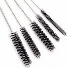Set of 5 motorcycle engine cleaning brushes with twisted wire handles for carburetor and exhaust maintenance