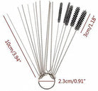 Stainless steel cleaning brushes for motorcycle, scooter, or ATV exhaust pipes, 10cm long with 3cm bristle head