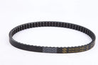 Gates Powerlink 669 18 1 drive belt for GY6 50cc scooter, black toothed rubber belt on white background