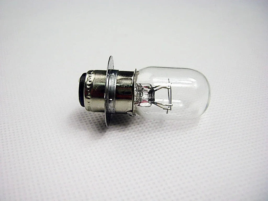 ChinesePartsUSA P15D-25-1 headlight bulb, 12V 30/30W, for vehicle lighting, shown as a standard automotive headlight bulb.