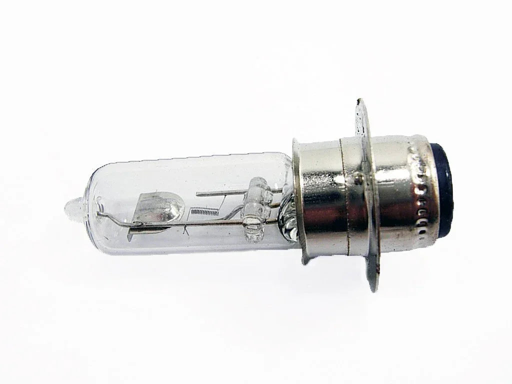 ChinesePartsUSA P15D-25-1 12V 35/35W headlight bulb for vehicle lighting, with clear view of the bulb's shape and filament.
