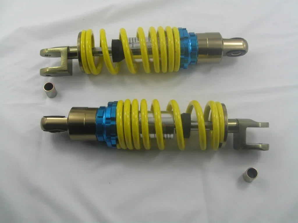 Dual rear gas absorber shock suspension for GY6 50cc and 150cc scooters, compatible with ChinesePartsUSA parts.