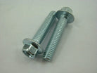 Two black M6x30 flange bolts from ChinesePartsUSA, metal fasteners with hex heads, on a plain background.
