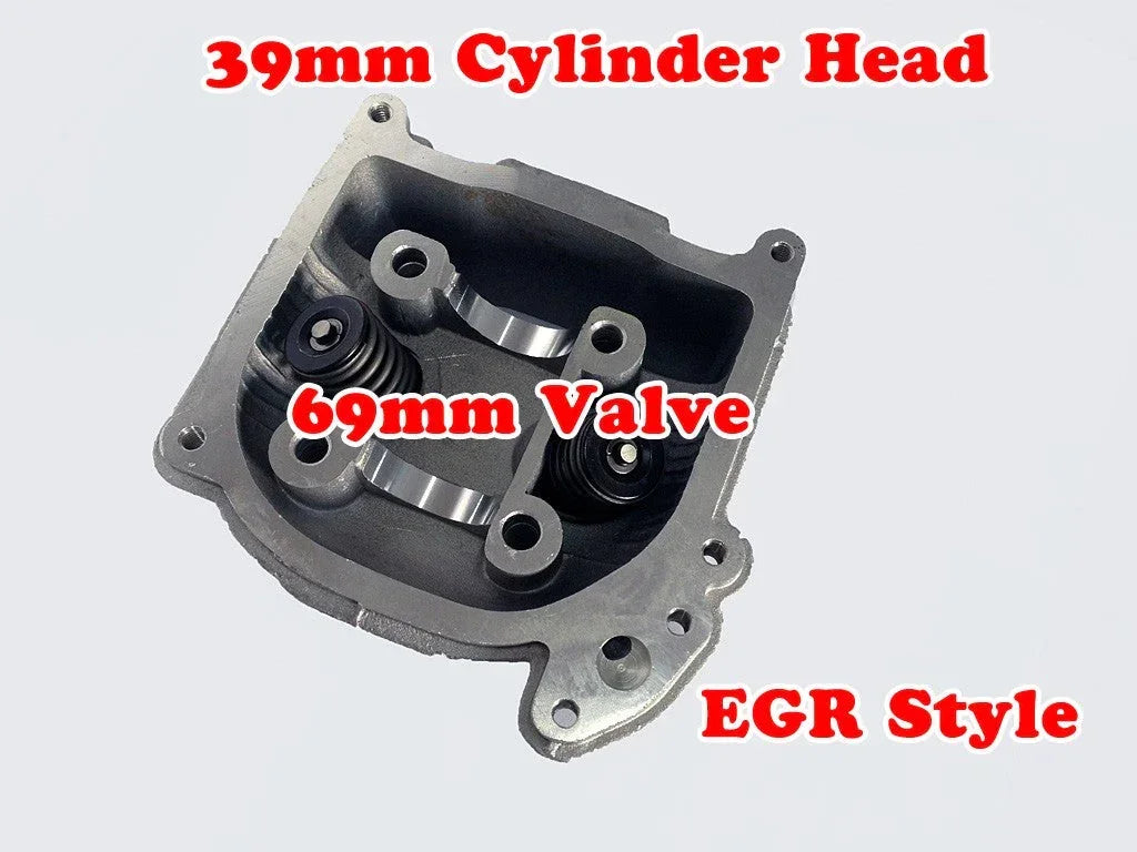 GY6 50cc 39mm bore EGR cylinder head with 69mm valve, motorcycle engine parts from ChinesePartsUSA.
