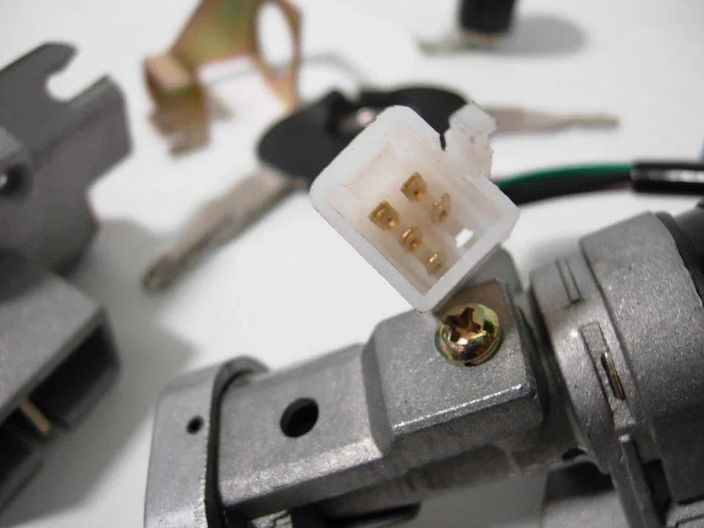 ChinesePartsUSA ignition key switch set with multiple keys and wiring components for vehicle ignition systems.