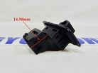 Black plastic motorcycle or ATV electrical connector with 14.50mm measurement, compatible with gas/electric vehicles