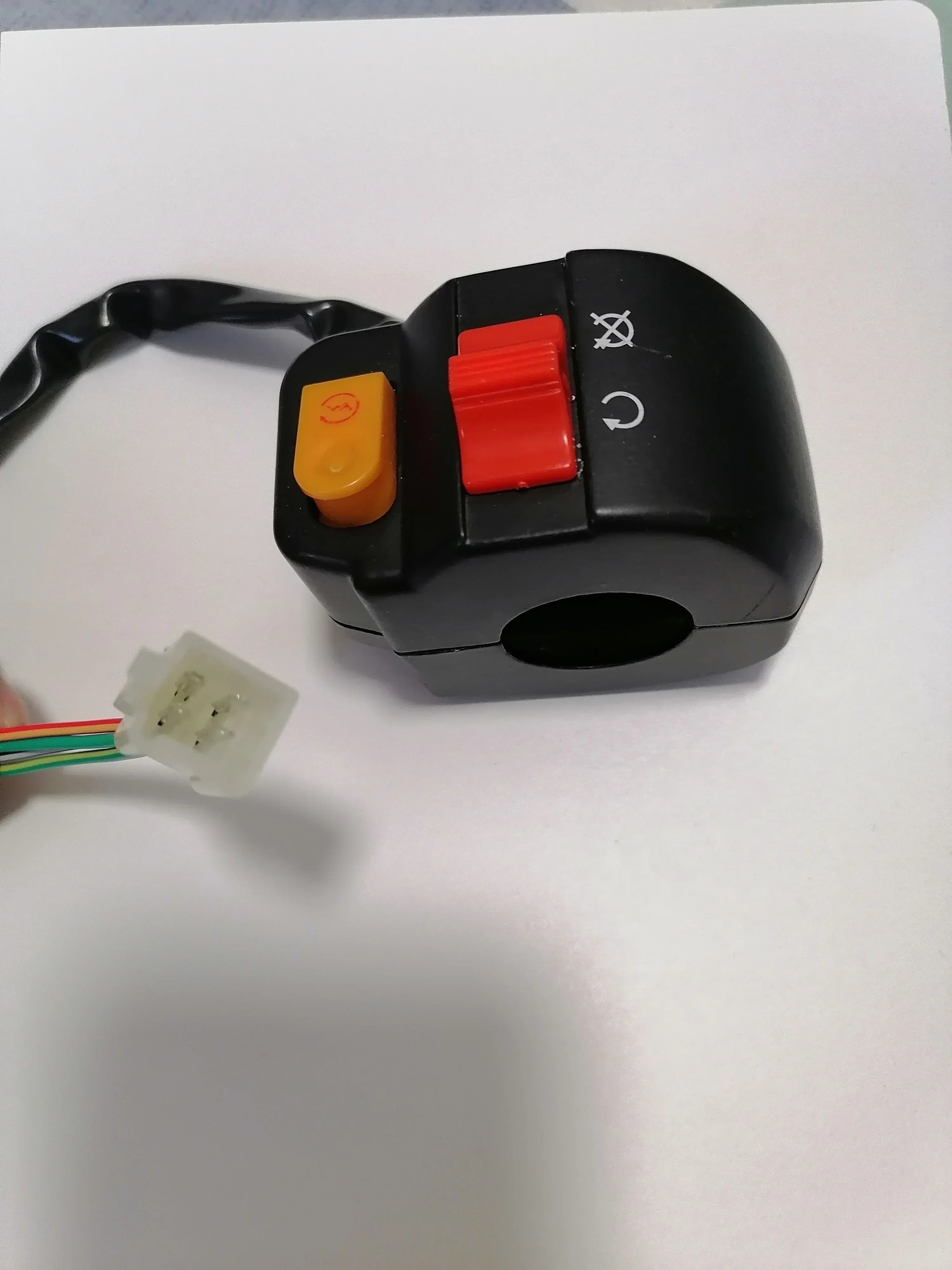 ChinesePartsUSA start and kill switch for the right side, motorcycle or vehicle safety switch, black plastic component.