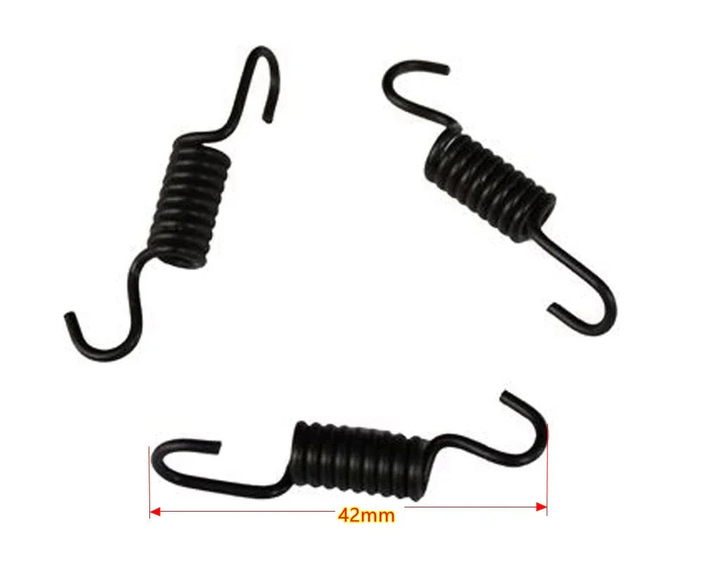 Three 42mm clutch springs for 47cc 49cc pocket mini dirt bikes by ChinesePartsUSA, showcasing their compact design.