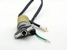 Electric starter motor with 10 teeth splines for GY6 50cc scooter on white background
