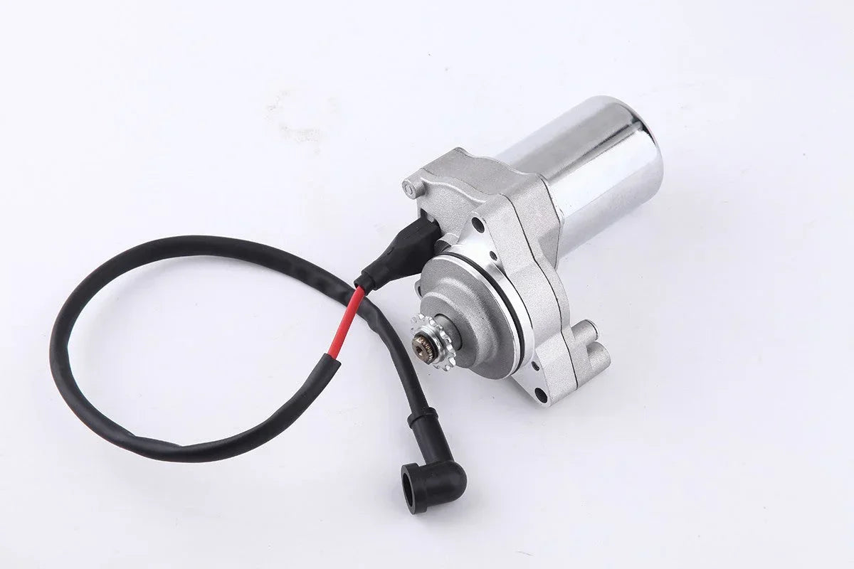 Small ATV starter with 3-bolt upper mount for TaoTao 90cc, 110cc, 125cc ATVs, by ChinesePartsUSA.