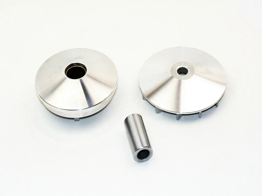 Variator kit with roller weights for GY6 125cc 150cc scooter engines on white background