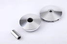 Variator kit with roller weights for GY6 125cc 150cc scooters, silver metallic parts on white
