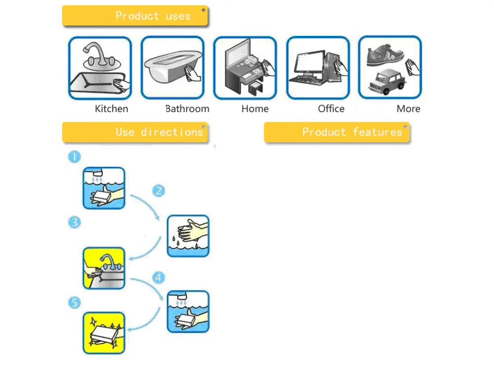 12 x Magic Foam Cleaning Sponge Cleaner Eraser Car Wash