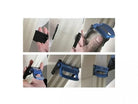 Two silver plastic safety seat belt strap buckle clips for vehicles, universal accessories by ChinesePartsUSA.