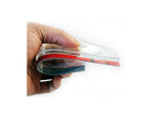 Two smoke-colored auto rear view mirror rainproof blade covers for universal window vis accessories by ChinesePartsUSA.