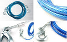 4M 5-ton steel tow rope with PVC jacket and drop-forged steel hooks, suitable for heavy-duty towing and vehicle recovery.