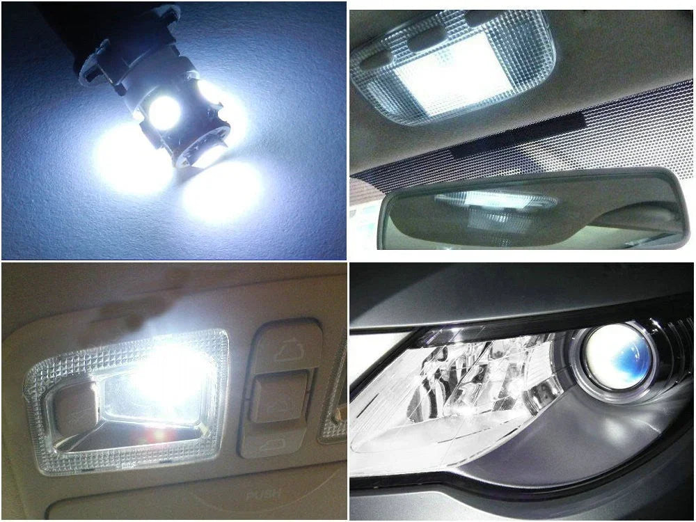 White 5050 LED bulb for car interior and license plate lighting from ChinesePartsUSA, 12V universal automotive accessories.