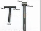 Valve tappet adjusting tool set with 3mm, 3.5mm, 4mm, 9mm, and 10mm heads on white background.