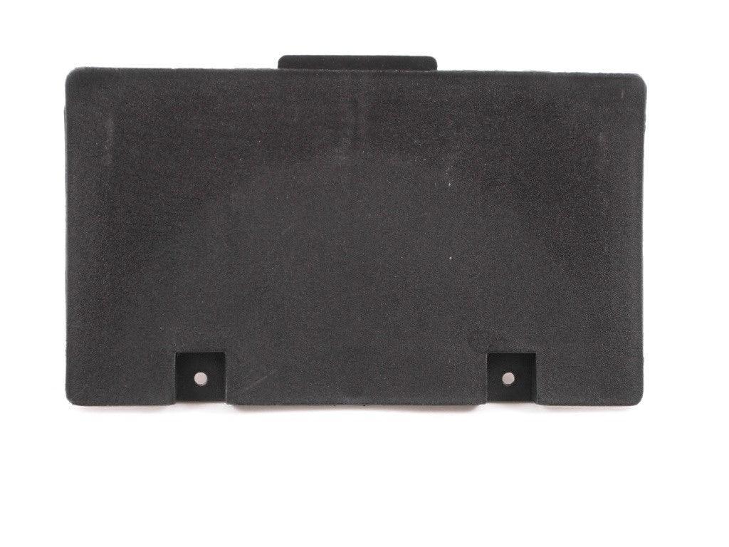 Black battery cover lid for electronic device, designed to fit and protect the battery compartment.