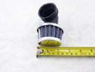 35mm 90-degree air filter for dirt bikes, shown attached to a dirt bike engine, designed to improve airflow and filter dirt particles.