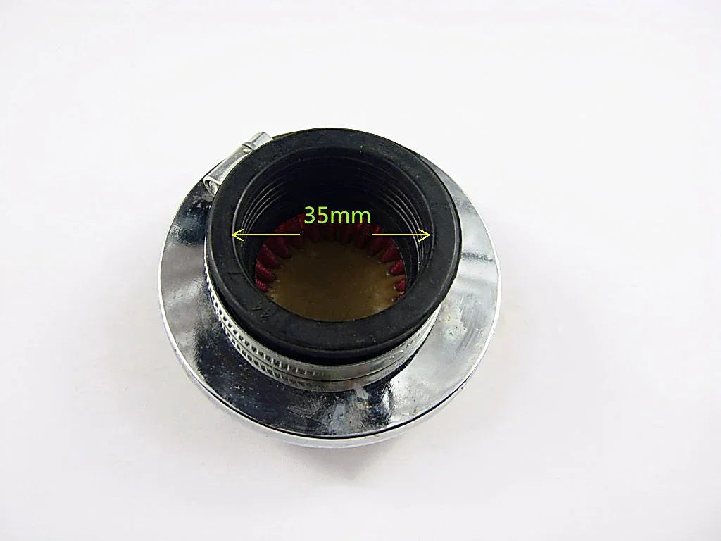 35mm dirt bike air filter, OEM-style replacement part from vendor-unknown, designed for optimal engine airflow and dirt protection.