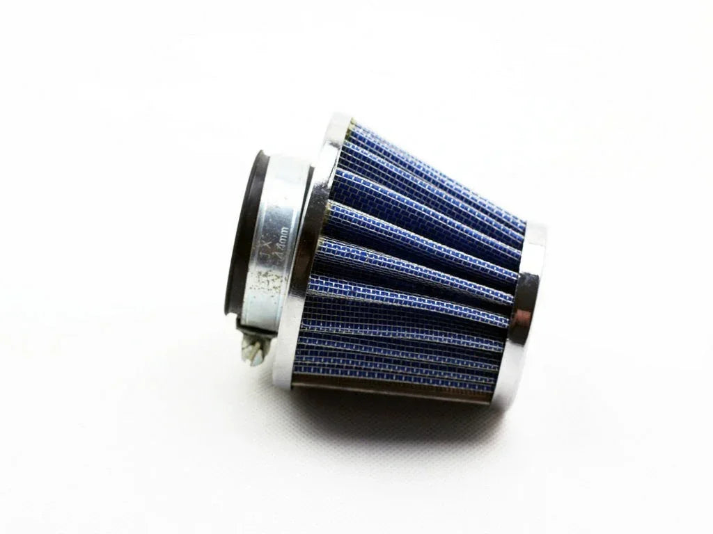 Dirt bike 35mm air filter from vendor-unknown, showing the cylindrical foam filter element with rubber sealing edges.