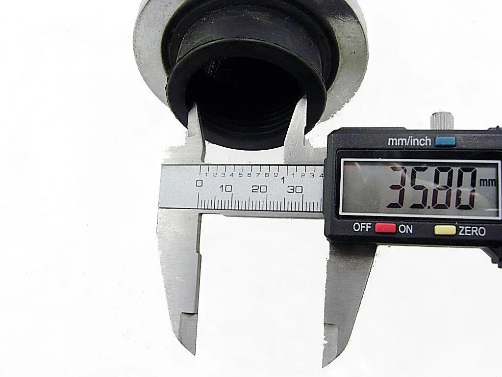 35mm air filter for dirt bikes, lightweight and durable motorcycle part, shown in close-up image.