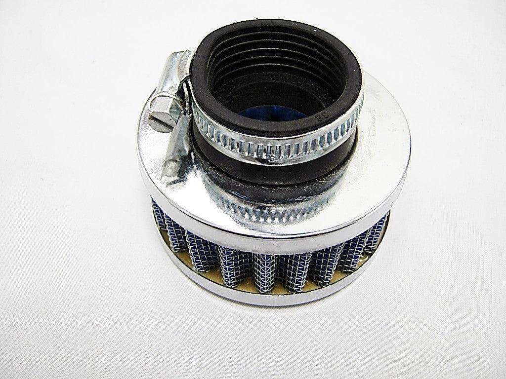 38mm dirt bike air filter from vendor-unknown, showing a cylindrical foam filter element for engine protection.