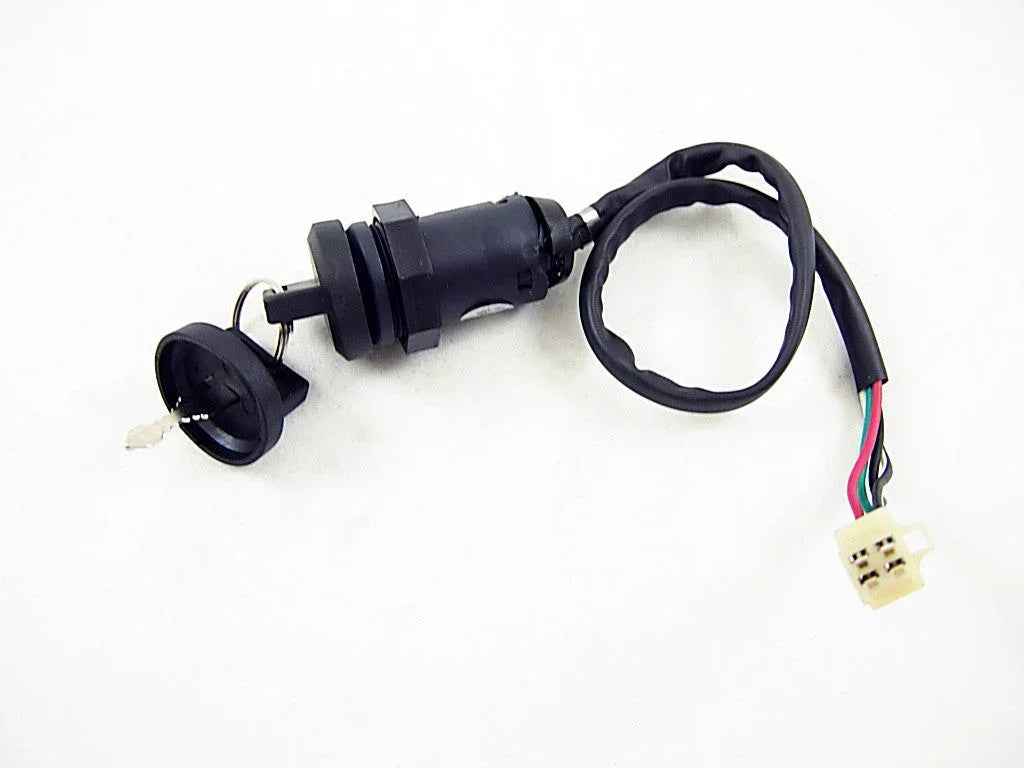 4-wire female plug key switch ignition with key for dirt bike or ATV electrical wiring