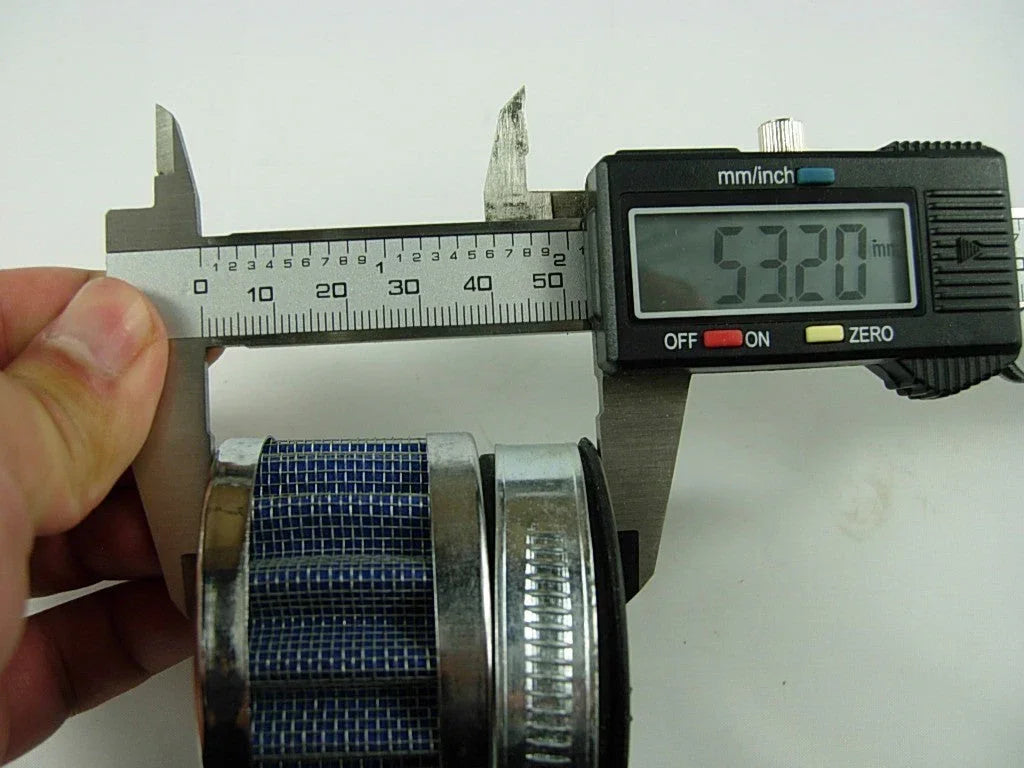 42mm air filter for dirt bikes, showing a cylindrical filter with pleated material and rubber edges for a secure fit.