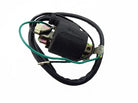 50-125cc dirt bike ignition coil for small motorcycle, black coil with wiring, compatible with various dirt bike models.