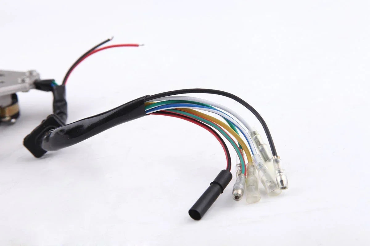 Dirt bike stator E22 for 50cc, 70cc, 90cc, and 110cc engines, compatible with various 50cc to 110cc dirt bike engines.